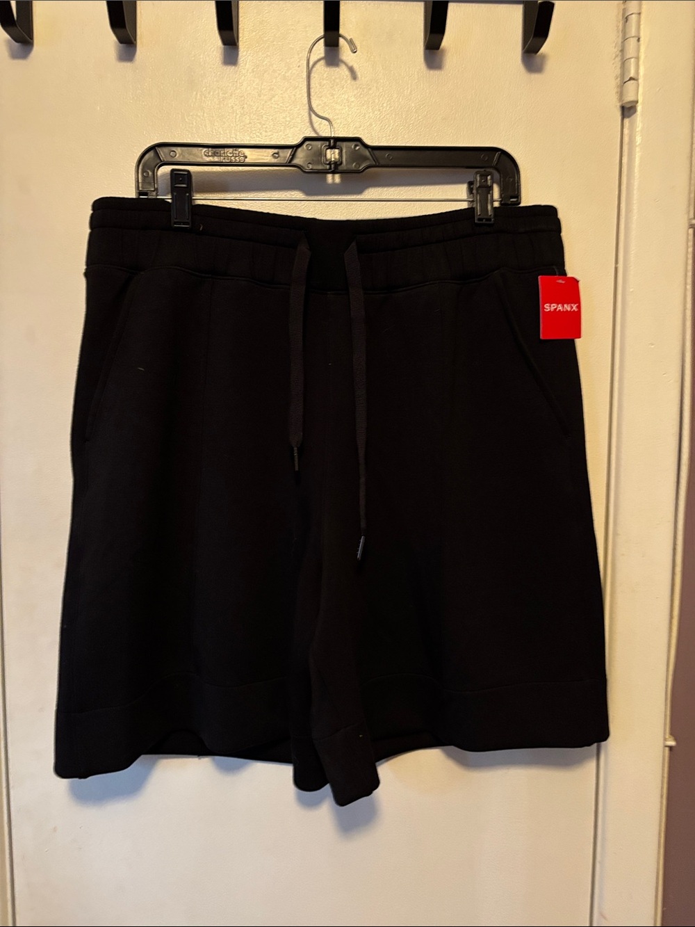 SPANX Black Drawstring Athletic Knit Shorts
